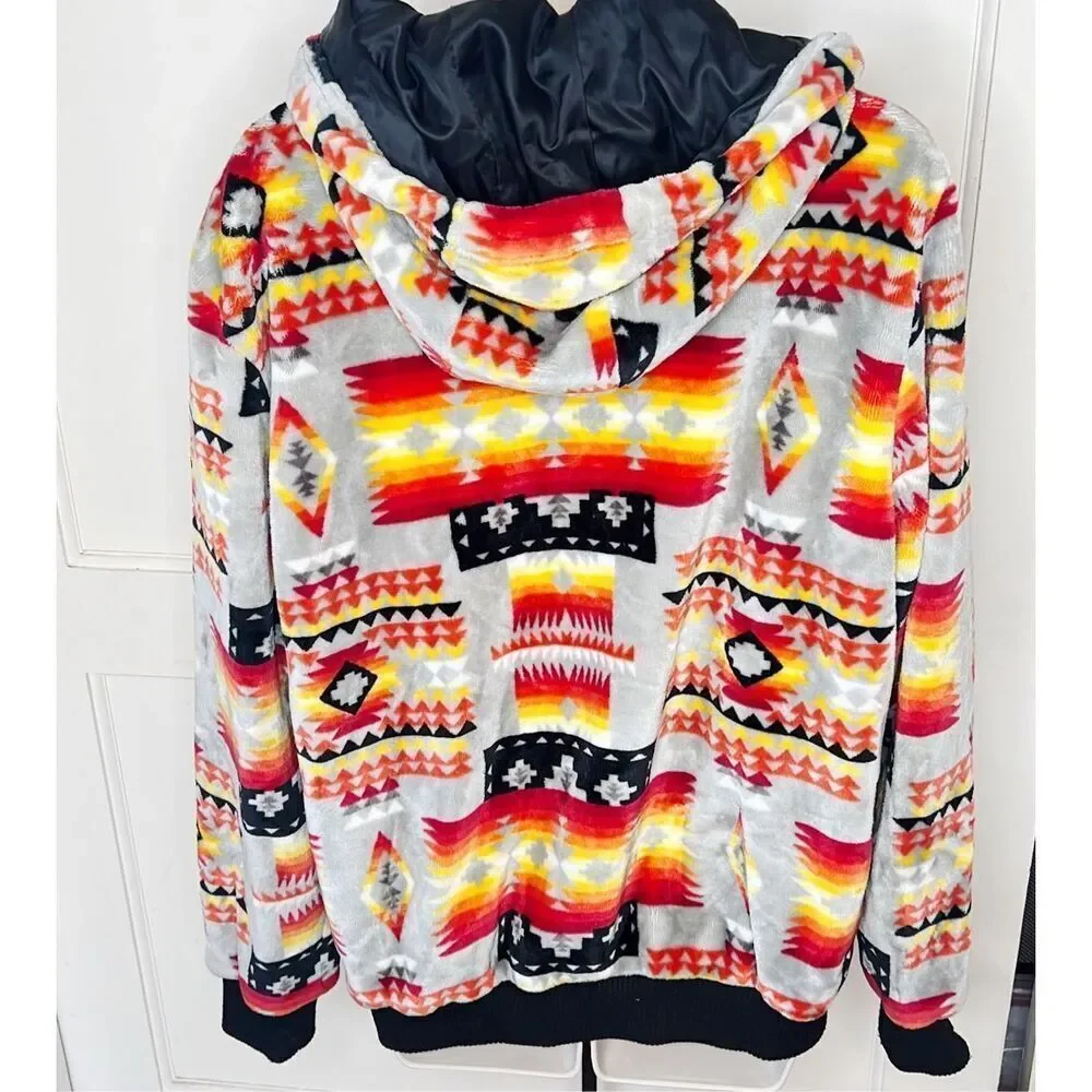 Xantenri Navajo Fleece Hooded Jacket Womens Size Medium